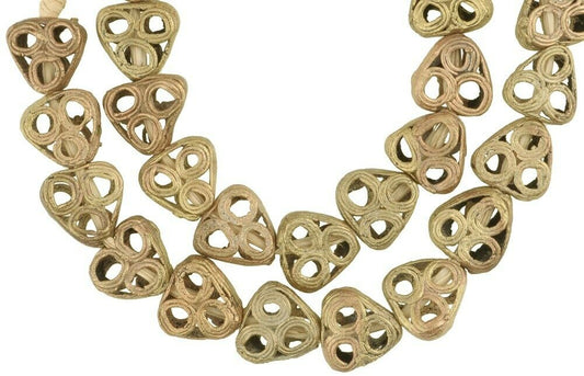 New Ashanti Tabular Brass Beads - Handcrafted Traditional Art - alternate view