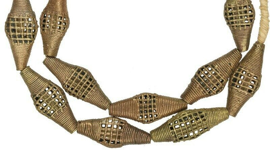 New Ashanti Tabular Brass Beads - Exquisite Handmade Art - alternate view