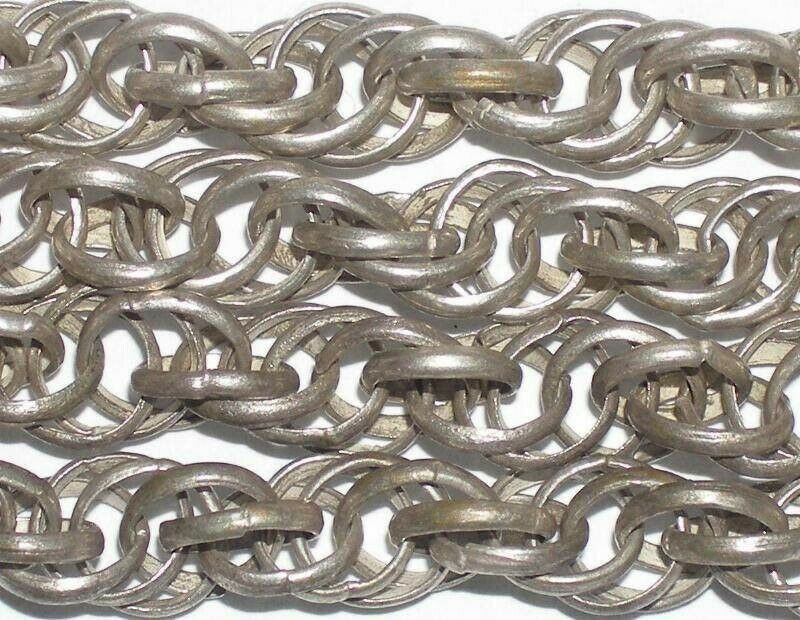 Old African Silver Suman Ghana Ashanti Handmade Boho Art Necklace Charms Jewelry - close-up