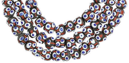 Exquisite Recycled Powder Glass Beads - Ghana Krobo Fancy Trade Beads - alternate view