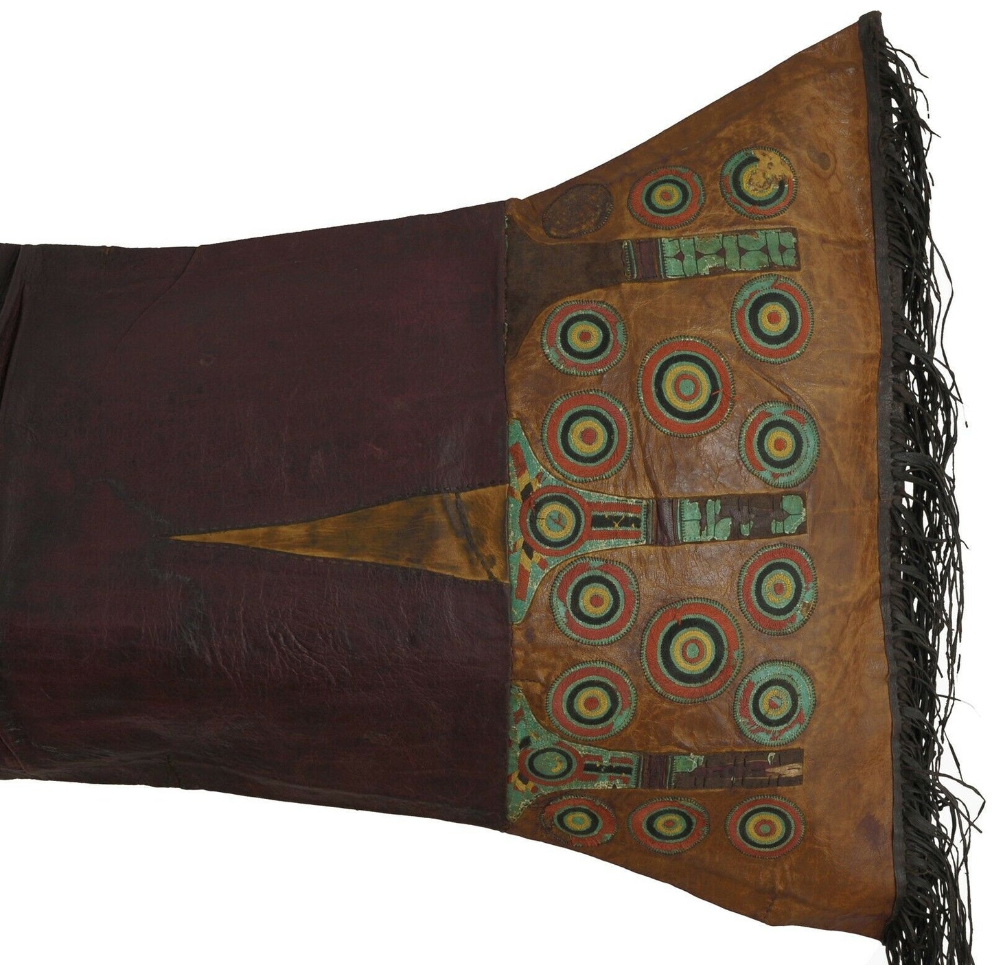 Old African Tuareg Leather Pillow Case Mali Niger Sahara Desert Bedouin Ethnic - brushstroke detail