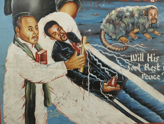 Authentic Last Burial Movie Poster - Hand Painted Ghanaian Art - alternate view
