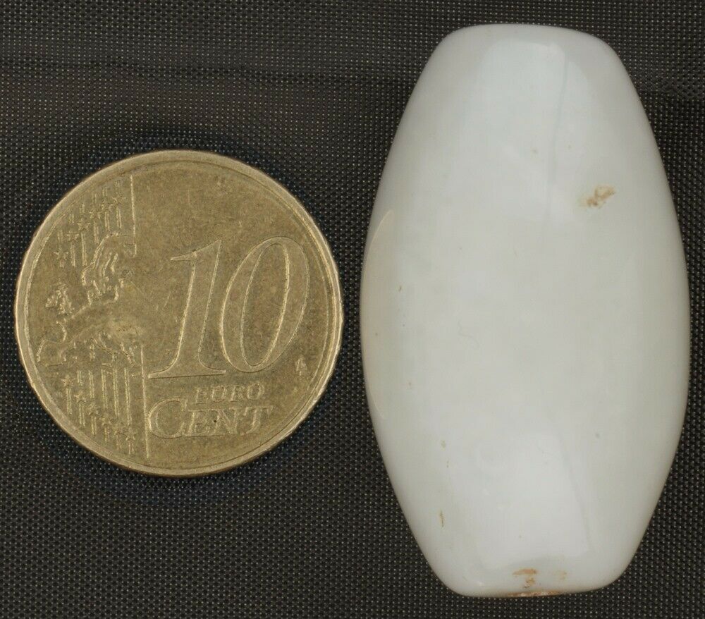 Antique Bead Agate Stone Handmade African Trade Old Cambay India Large Pendant - alternate view