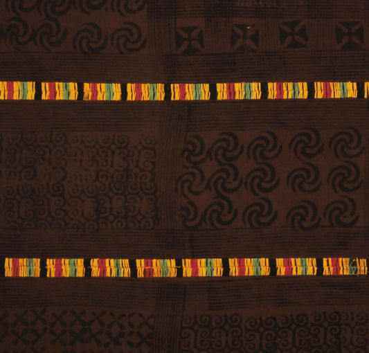 Adinkra Ashanti Cloth Decoration African Ghana Fabric Hand Stamped West Africa - alternate view