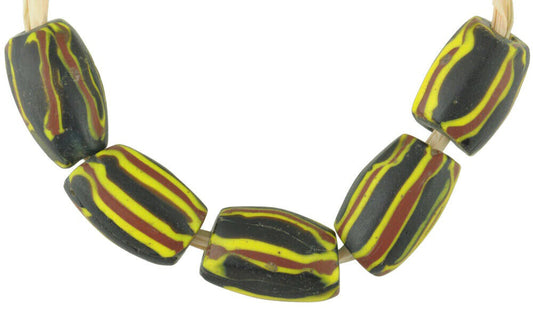 Antique Oval Venetian Millefiori Trade Beads - African Mosaic Glass - alternate view