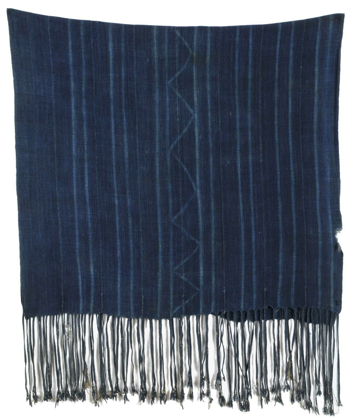 Old African Indigo Dyed Cotton Mossi Burkina Faso Heavy Hand Woven Cloth Textile - alternate view