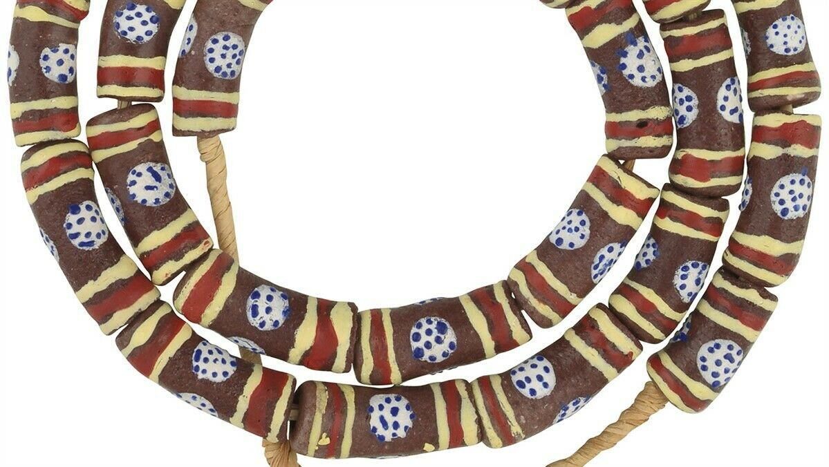 Fancy Powder Glass Beads: Authentic African Trade Beads From Ghana - close-up
