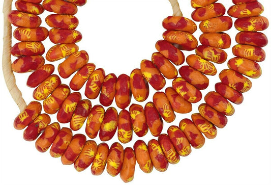 Large African Trade Beads - Recycled Fused Glass Disks From Ghana - alternate view