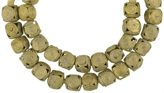 Ghanaian Cube Brass Beads - Handcrafted In Africa - alternate view