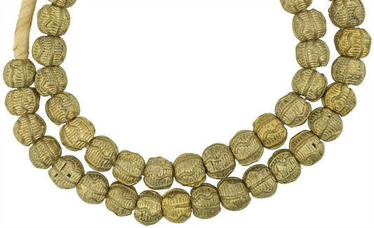 Ghanaian African Round Brass Beads 12-13Mm - Handcrafted - alternate view