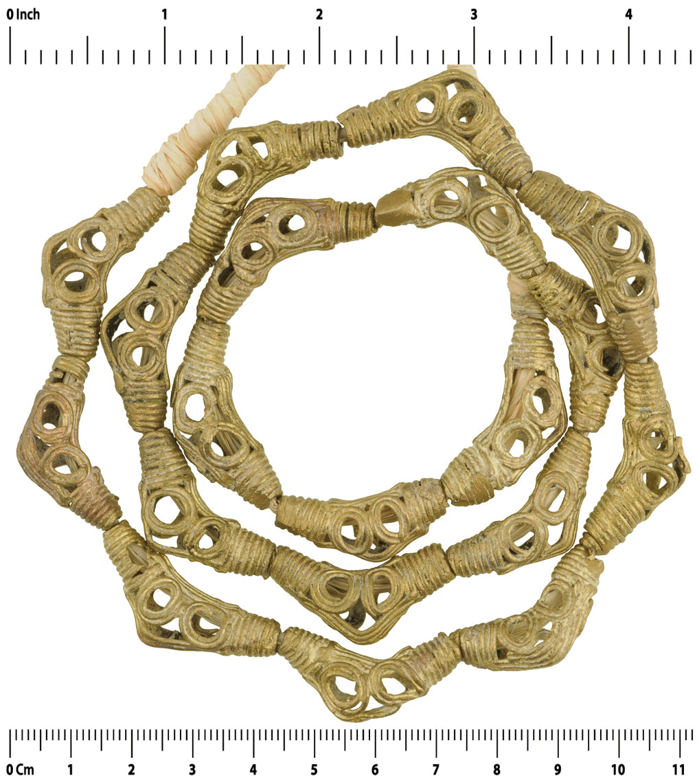 Handcrafted Ashanti Brass Beads - Ancient Techniques From Ghana - close-up