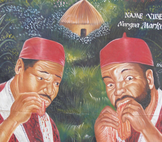 Unique "I Hate My Village" Movie Poster - Hand-Painted Ghana Art - alternate view