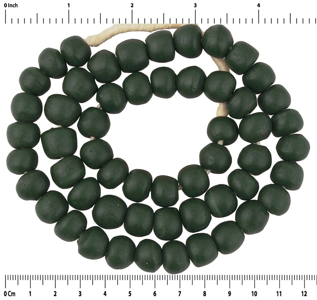 African Trade Krobo Glass Beads - 13-14Mm Recycled Ghana Beads - alternate view