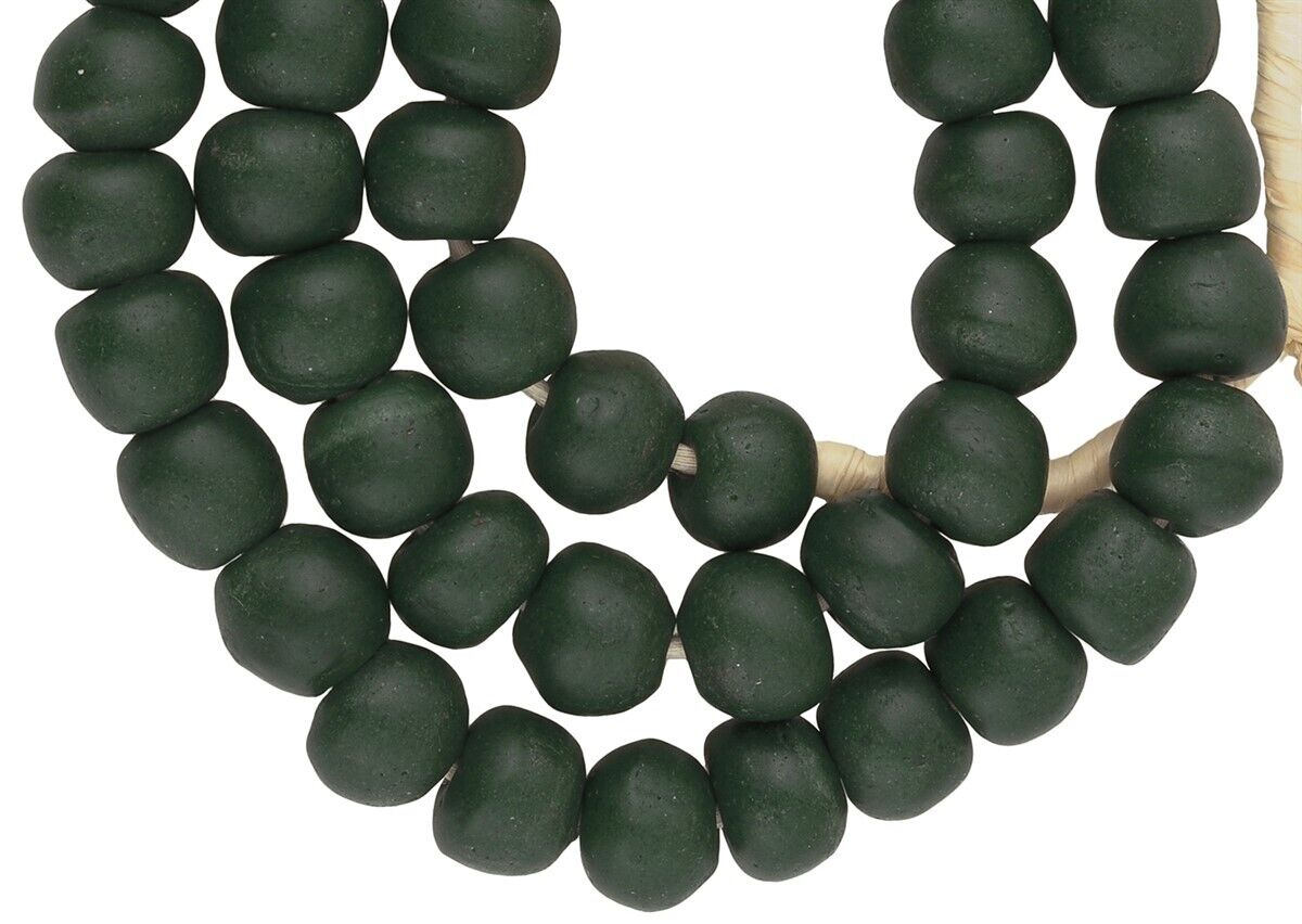 African Trade Krobo Glass Beads - 13-14Mm Recycled Ghana Beads - close-up