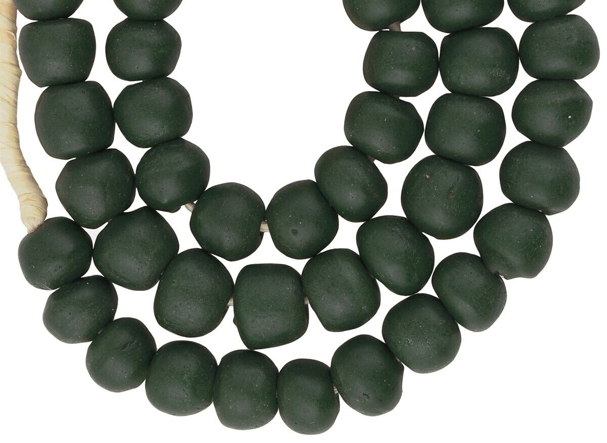 African Trade Krobo Glass Beads - 13-14Mm Recycled Ghana Beads - zoomed-in detail