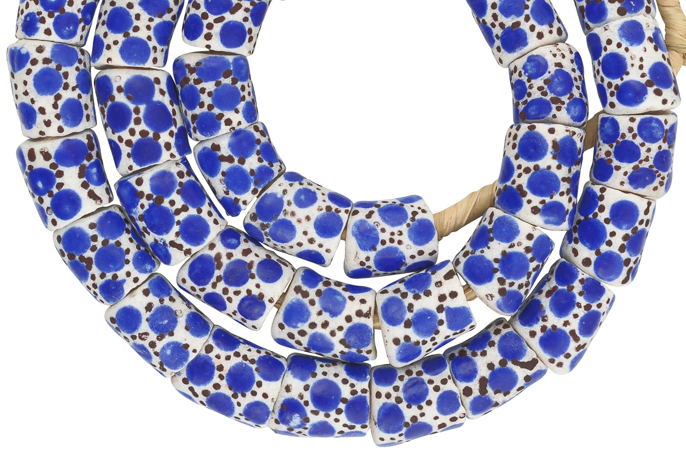African Trade Beads - Fancy Powder Glass Krobo Beads, 12Mm - close-up