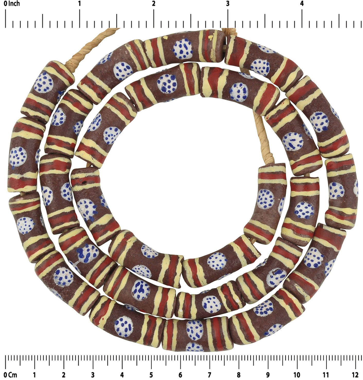 Fancy Powder Glass Beads: Authentic African Trade Beads From Ghana - zoomed-in detail