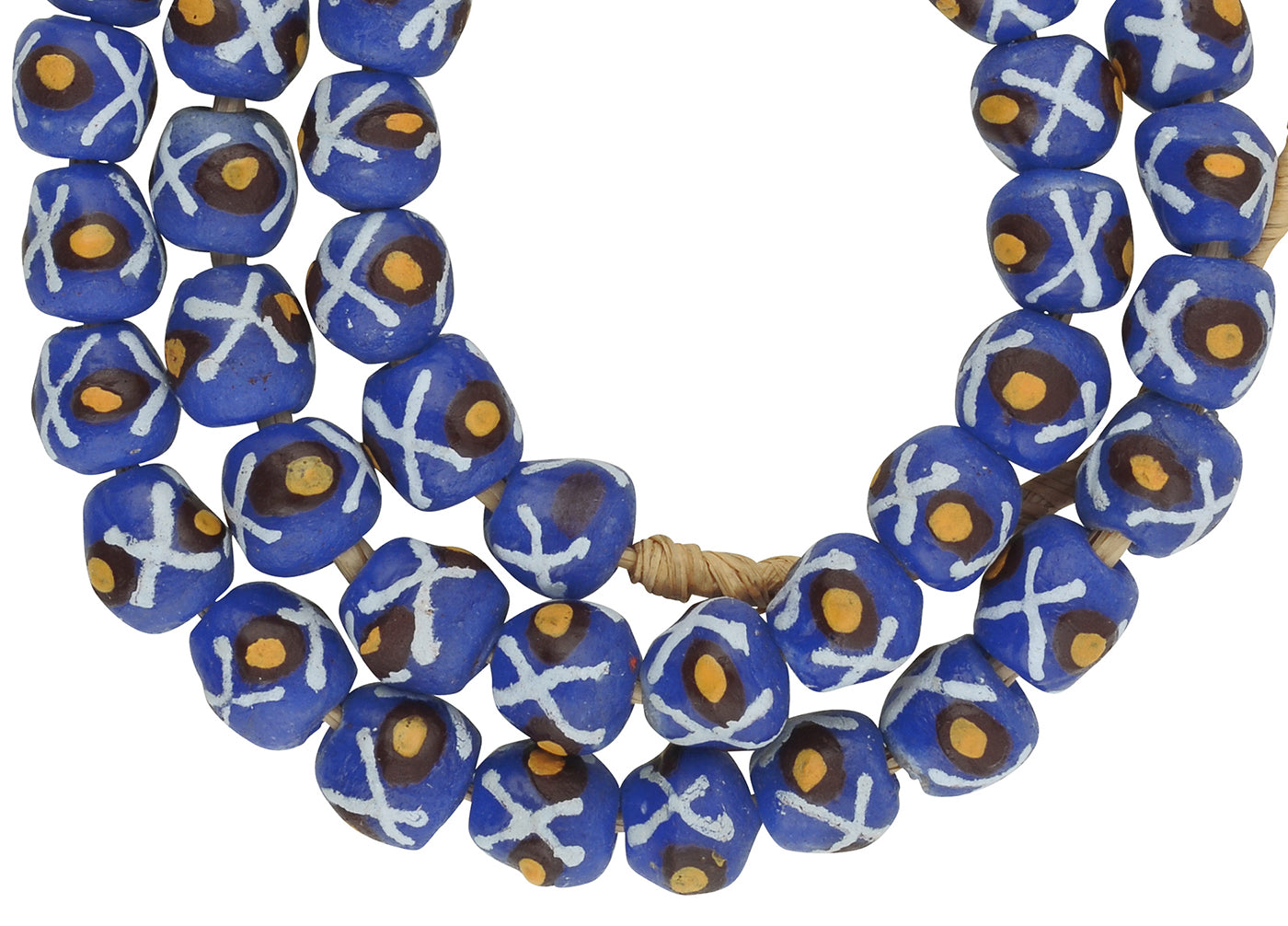 Fancy African Trade Beads - 12Mm Recycled Glass Beads From Ghana - close-up