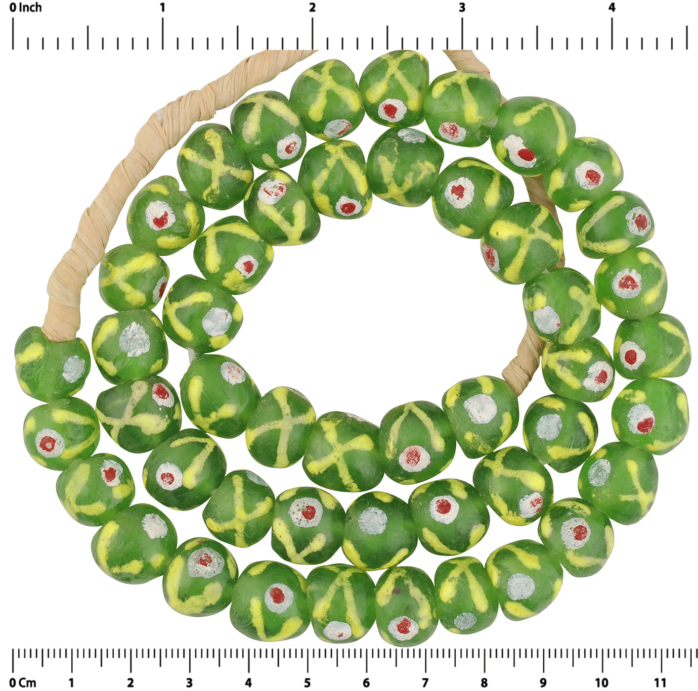 Translucent Recycled Powder Glass Beads - African Trade Beads, 12-13Mm - close-up