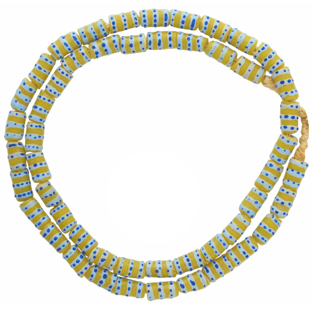 Authentic Ghana Fancy Powder Glass Beads - African Trade Beads - partial view