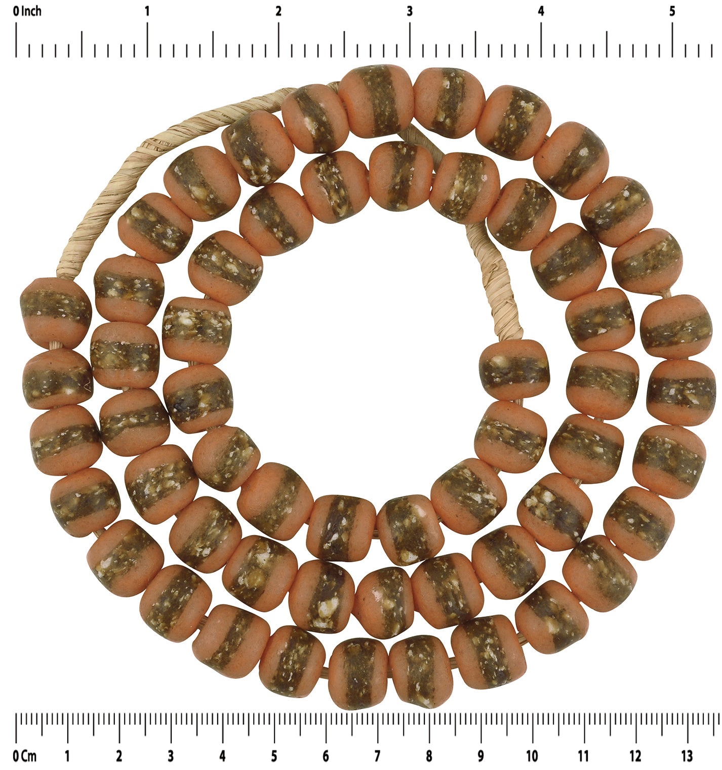 Authentic African Trade Powder Glass Beads From Ghana - 12-13Mm - close-up