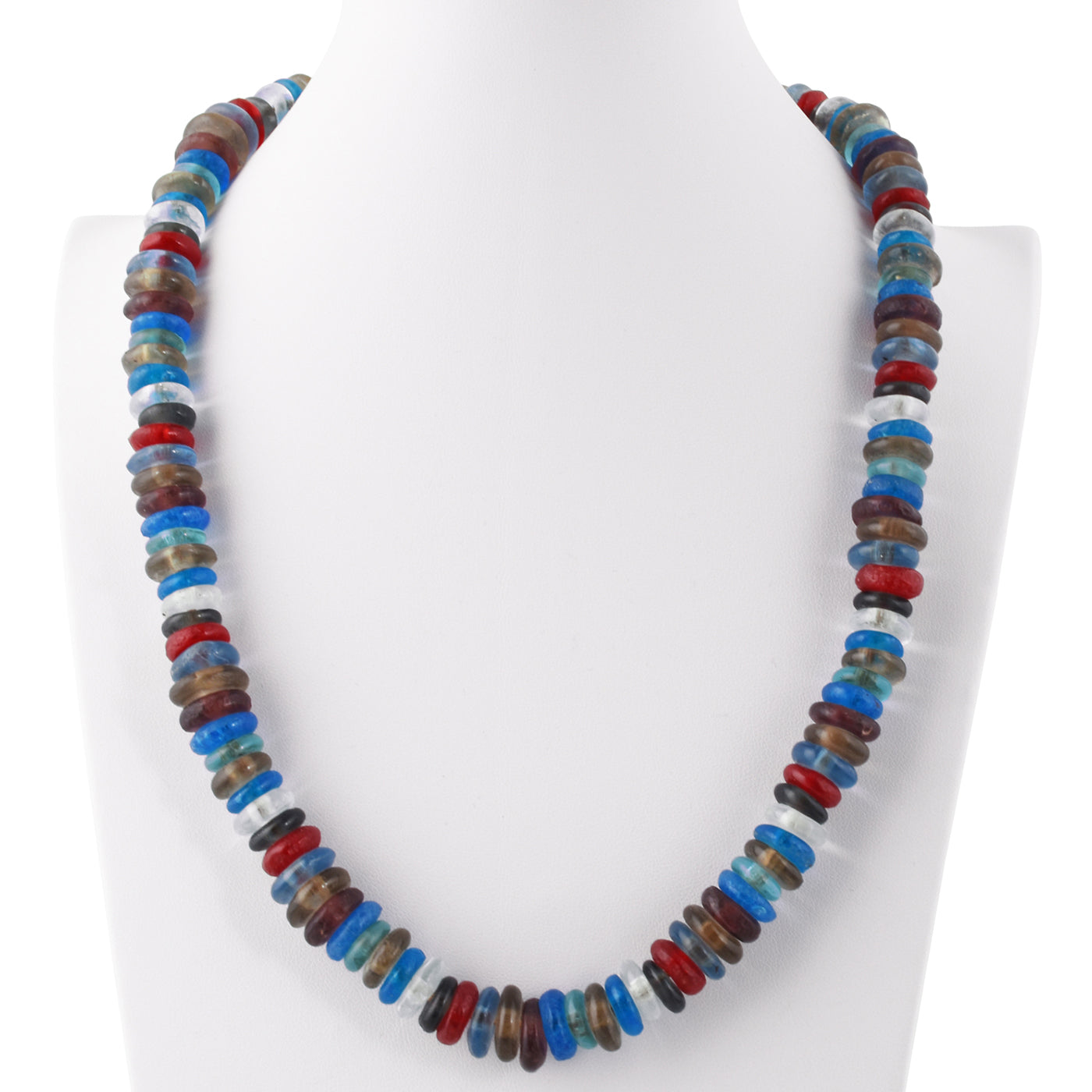 Handmade Necklace Recycled Glass Beads Brass Krobo Ashanti African Trade Jewelry
