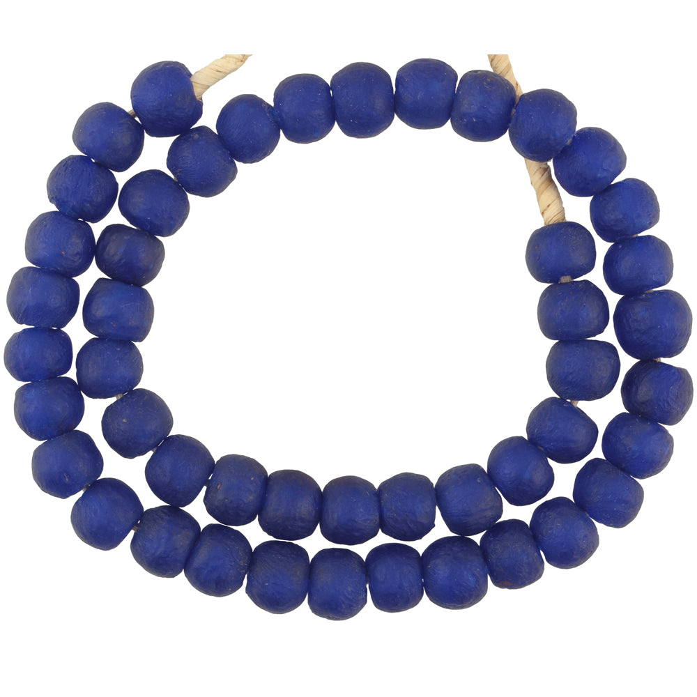Translucent Recycled Krobo Glass Beads - 13-14Mm, 21.5" Strand