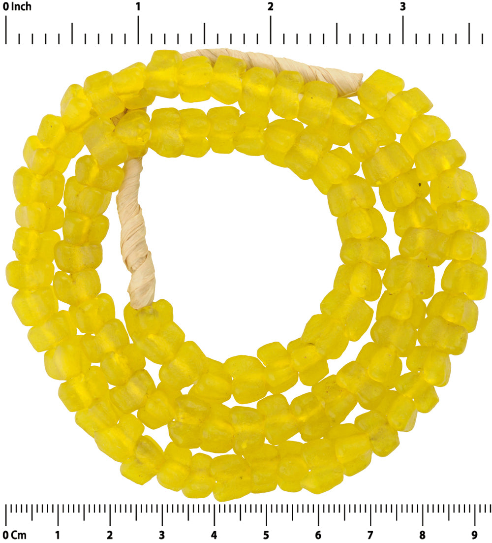 Translucent Recycled Glass Beads - African Trade Beads From Ghana - zoomed-in detail