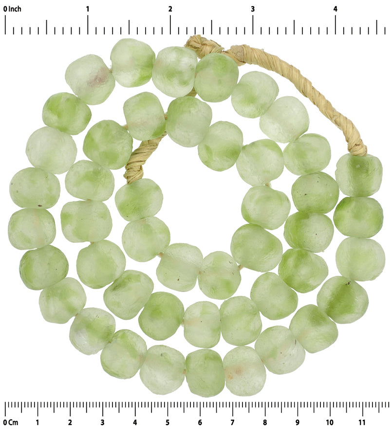 Translucent Bottle Glass Beads - Recycled Ghana Trade Beads - close-up