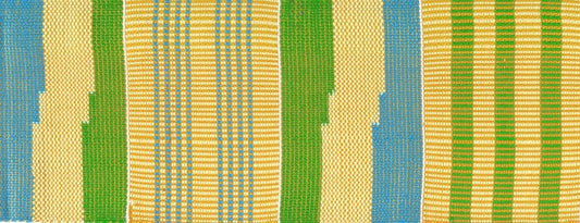 Authentic Ghanaian Kente Scarf - Handwoven African Heritage - alternate view