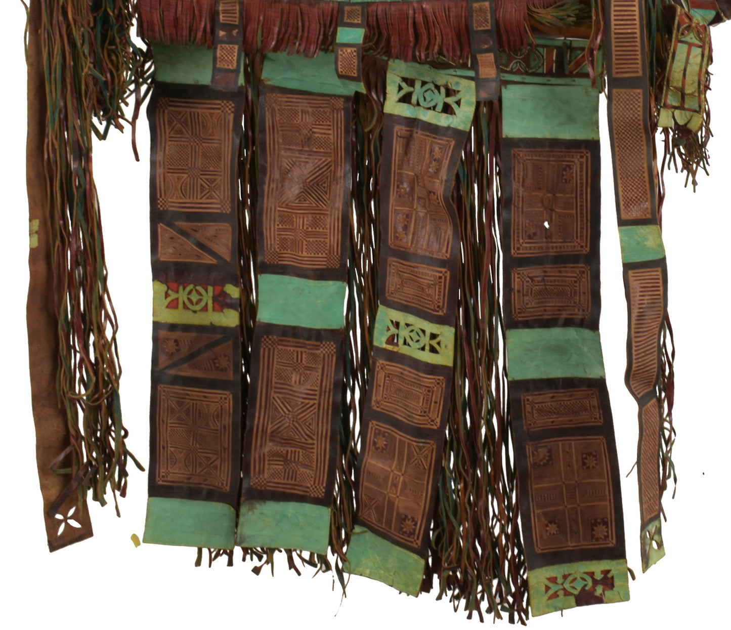Camel Saddle Bag Old African Tuareg Leather Sahara Niger Mali Sahara Bedouin - close-up