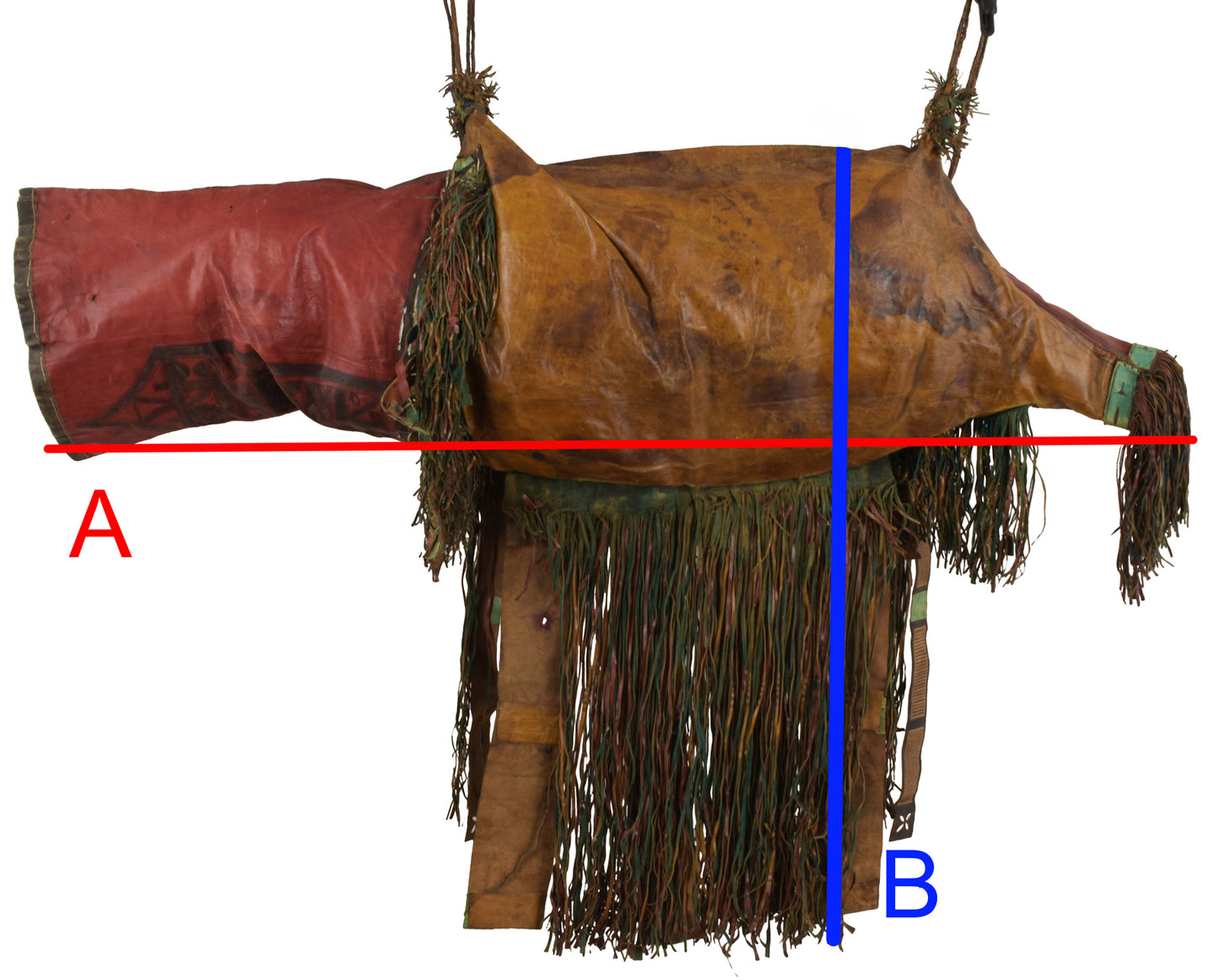 Camel Saddle Bag Old African Tuareg Leather Sahara Niger Mali Sahara Bedouin - product focus