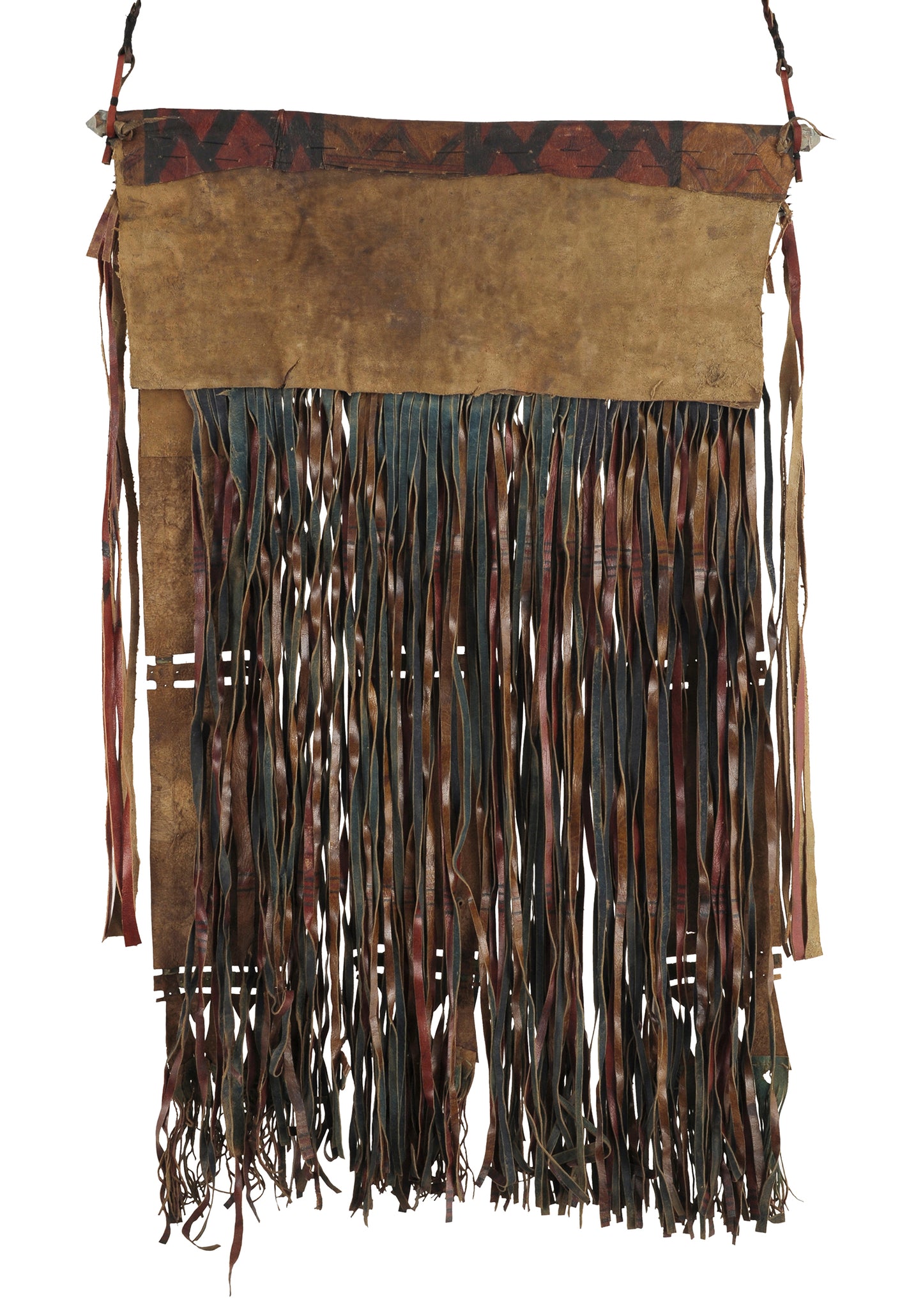 Old African Art Tuareg Bedouin Leather Tent Decoration Panel Niger - zoomed-in detail
