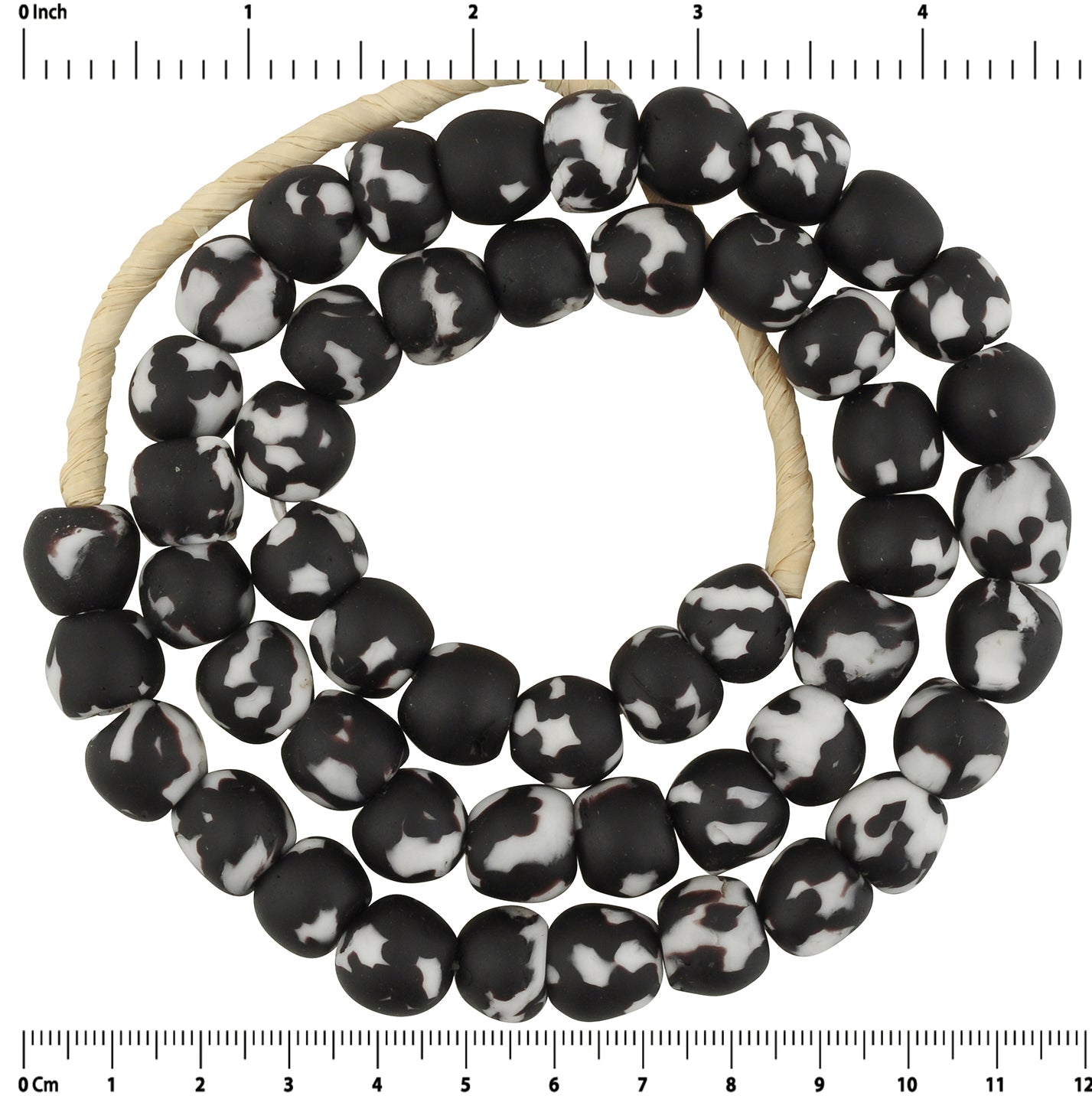 Handmade Ghana Glass Beads - Recycled Fused African Trade Beads - zoomed-in detail