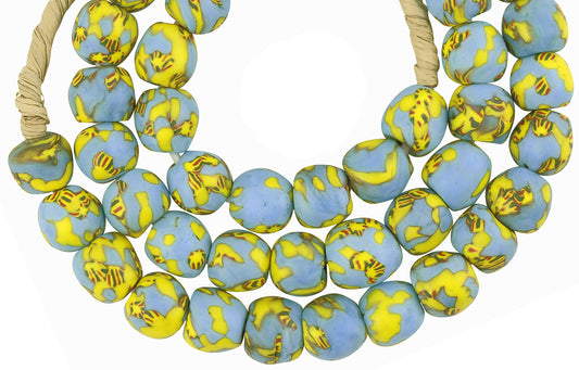 Handmade Ghana Glass Beads - African Trade Recycled Glass Beads - alternate view