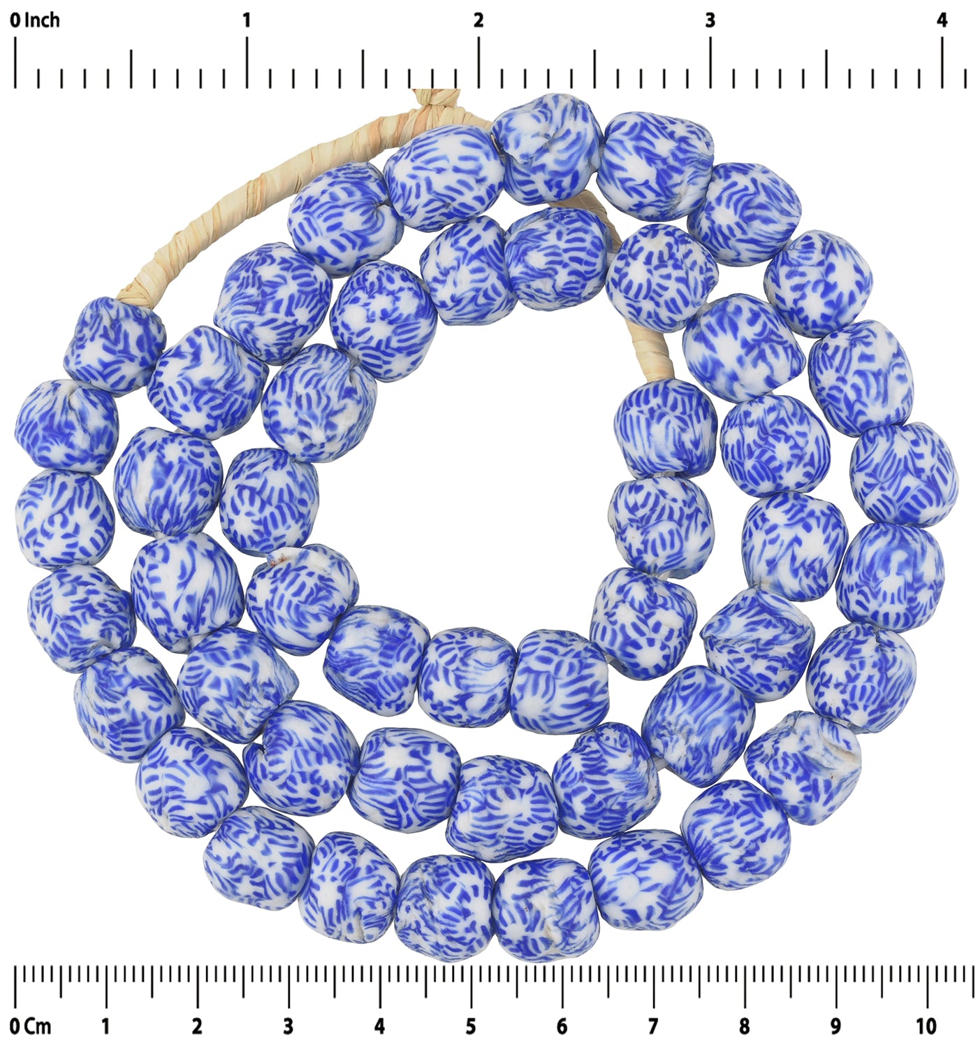 Handmade Recycled Tiny Seed Glass Beads Krobo Ghana Tribal African - zoomed-in detail