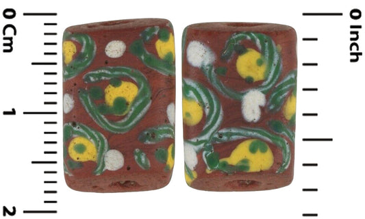 Antique African Trade Beads: Venetian Lampwork Tabular Fancy Beads - alternate view