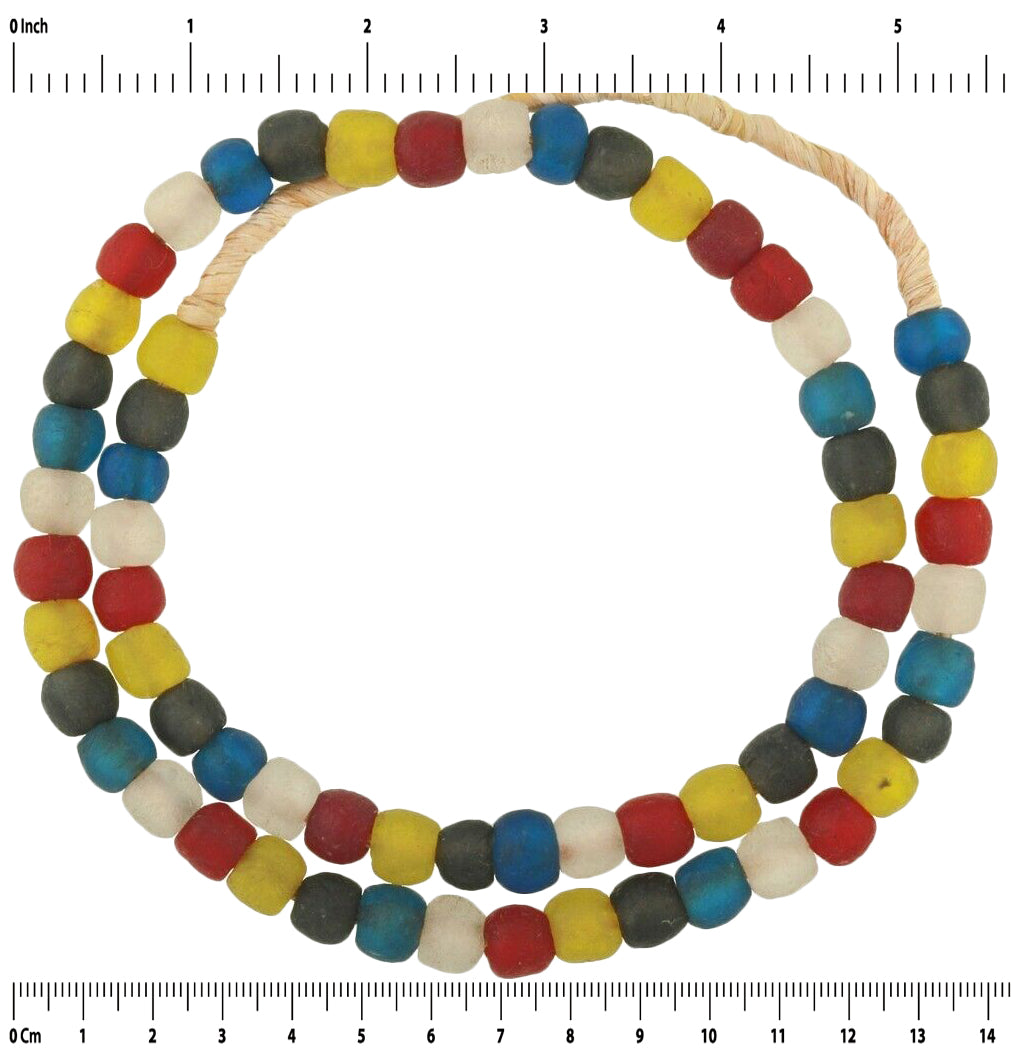 10Mm African Trade Beads: Handmade Bottle Glass Beads From Ghana - close-up