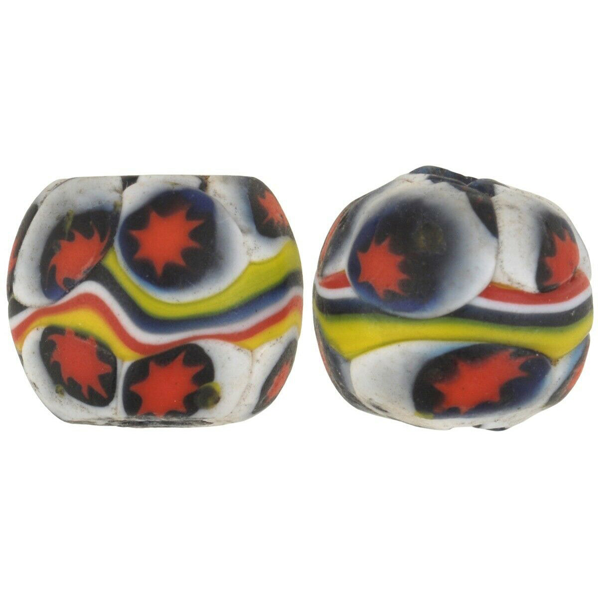 Antique African Trade Beads: Rare Banded Millefiori Venetian Mosaic Beads