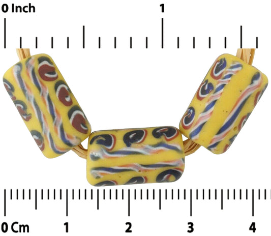 Antique Fancy Venetian Lampwork Glass Trade Beads - 15X9Mm - alternate view