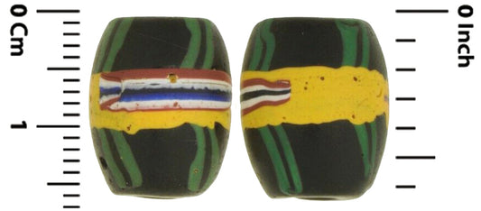 Rare Large Black French Cross Venetian Lampwork Beads - 15X12 Mm - alternate view