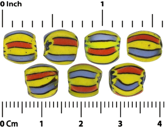 Old Tabular 2 Layers Chevron Venetian Glass Beads African Trade Beads Ghana Dipo - alternate view