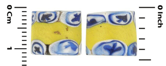 Rare Ace Of Spades Antique Millefiori Mosaic Trade Beads, 11Mm - alternate view