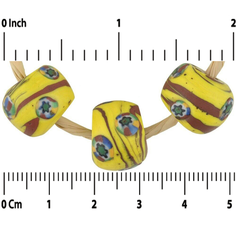 Antique Venetian African Trade Millefiori Glass Beads - close-up