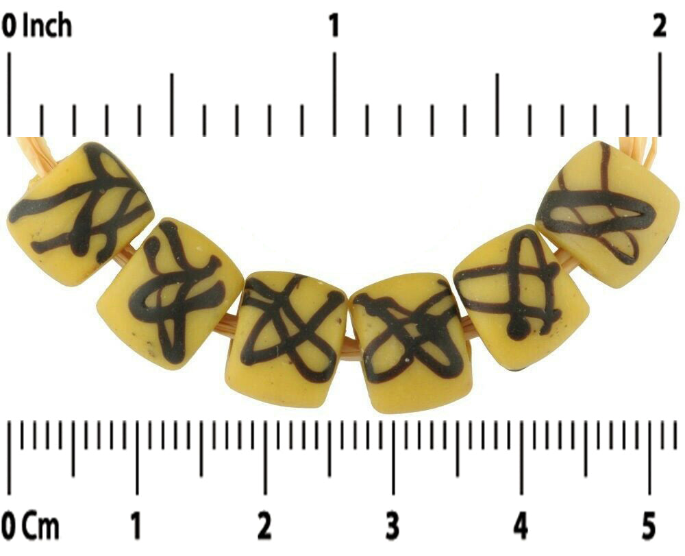 Rare Antique "Akoso" Venetian Lampwork Beads, 6 Pieces - alternate view