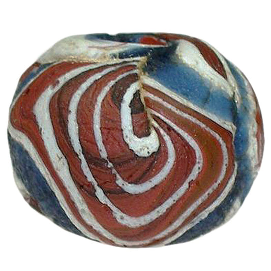 Antique Fustat Folded Glass Bead - Islamic Period, 12Th Century - alternate view