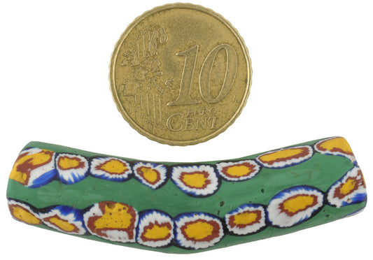 Rare Large Antique Elbow Millefiori Venetian Mosaic Trade Bead - African Trade - alternate view