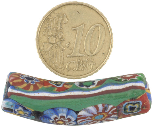 Rare Antique Venetian Multimurrine Elbow Millefiori Glass Trade Bead - alternate view