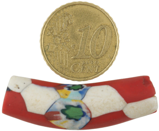 Antique Rare Elbow Millefiori Venetian Mosaic Glass Trade Bead - African Trade - alternate view