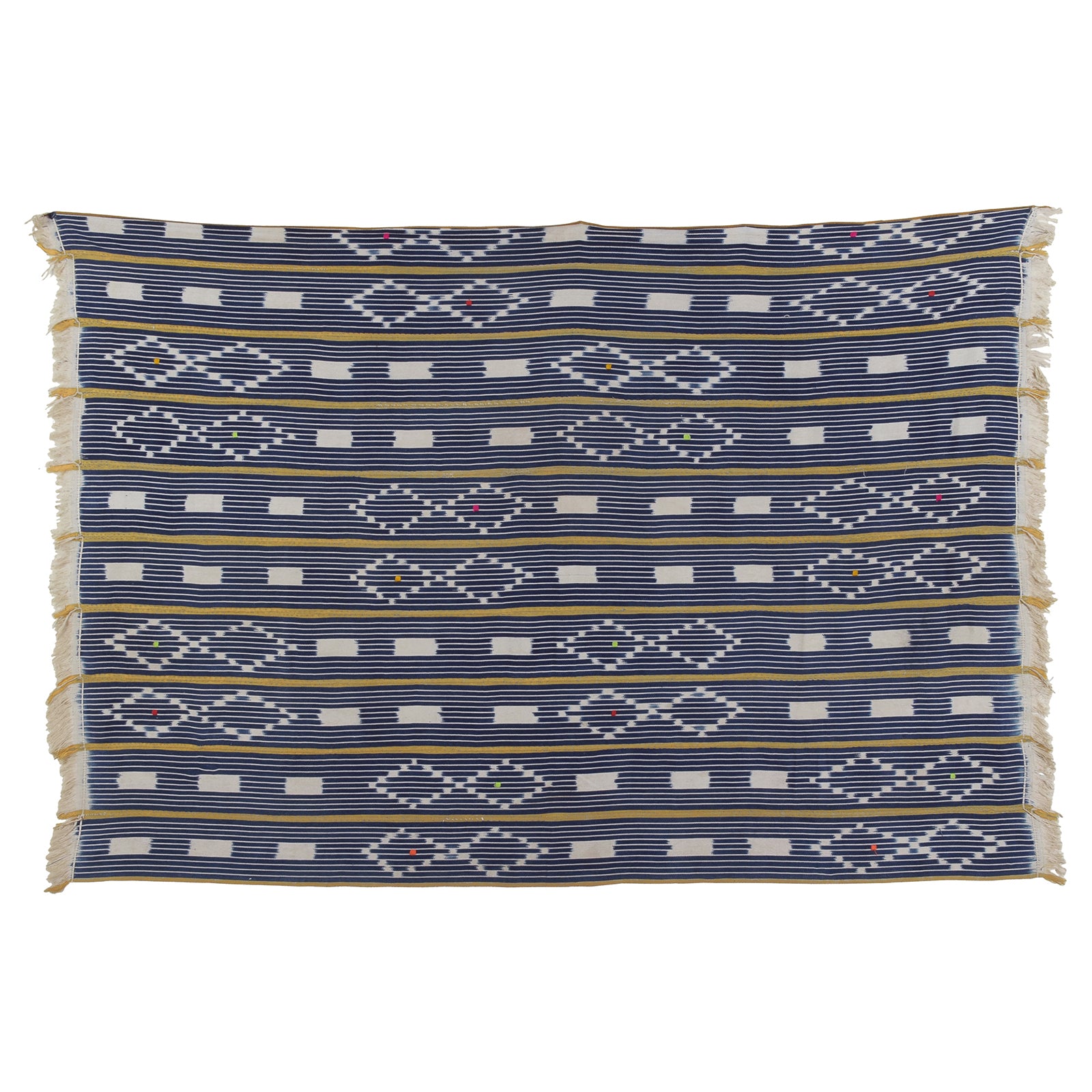 Vintage Baule Cloth From Ivory Coast - African Handwoven Elegance Wall Decor